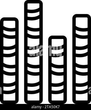 Vecteur de contour d'icône de collation de rouleaux de gaufrette. Bâtonnets de cacao tourbillonnés. Pailles de biscotti pâtissier Illustration de Vecteur