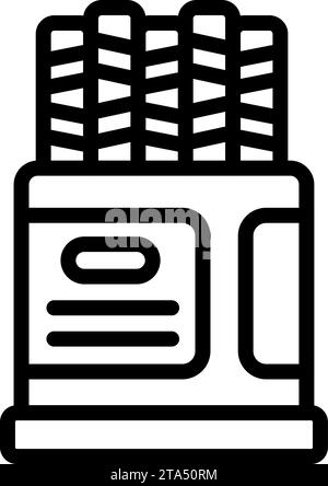 Vecteur de contour d'icône de pack de rouleaux de gaufrette. Snack biscotti dessert. Gâteau croustillant de confiserie Illustration de Vecteur