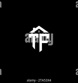 TF initiales Premium Shield logo monogramme avec des modèles modernes de conception de maison Illustration de Vecteur