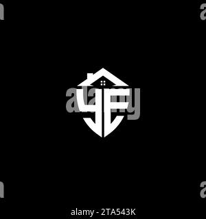 YE initiales Premium Shield logo monogramme avec des modèles modernes de conception de maison Illustration de Vecteur