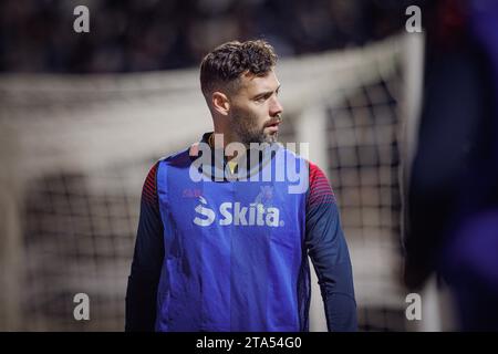 David Simao (d'Arouca) lors du match de Liga Portugal 23/24 entre le SC Farense et le FC Arouca, Estadio de Sao Luis, Faro, Portugal. (Maciej Rogowski) Banque D'Images