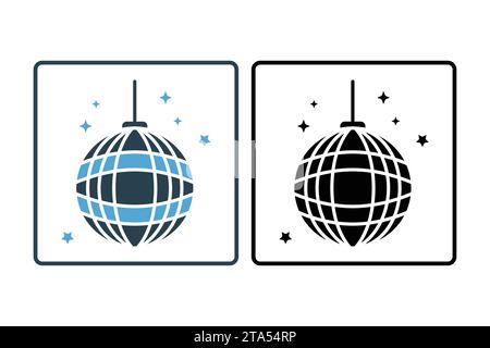icône de boule disco. icône associée à la partie. style d'icône solide. conception vectorielle simple modifiable Illustration de Vecteur