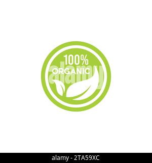 Symbole du logo organique. Stamp Organic Food Illustration de Vecteur