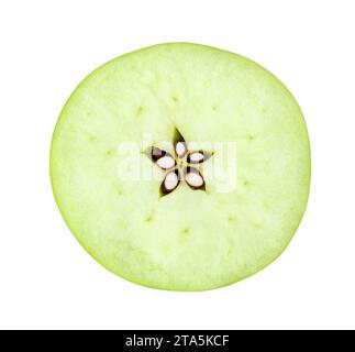 coupez la pomme isolée sur fond blanc avec le chemin de détourage Banque D'Images