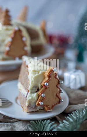 Délicieuse tarte au pain d'épice de lait de poule Banque D'Images