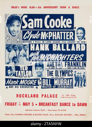 Sam Cooke, Aretha Franklin 1961 Rockland Palace, New York City Handbill Banque D'Images