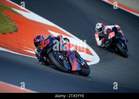 Marc Marquez d'Espagne et Gresini Racing MotoGP rouleront lors du moto GP Valencia Test le 28 novembre 2023 sur le circuit Ricardo Tormo (Cheste, moto GP Banque D'Images