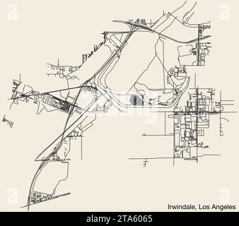 Carte des rues de la VILLE D'IRWINDALE, CONSEIL MUNICIPAL DE LOS ANGELES Illustration de Vecteur