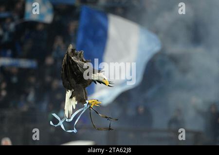 Rome, Italie. 28 novembre 2023. Olimpia Eagles lors du match de football de l'UEFA Champions League 2023-2024 entre le SS Lazio et le Celtic FC au stade olympique de Rome le 28 novembre 2023. Crédit : Agence photo indépendante/Alamy Live News Banque D'Images