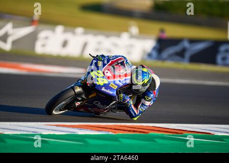 Marcos Ramirez de l'Espagne et OnlyFans American Racing roule lors de la séance d'essais du MotoGP Gran Premio Motul de la Comunitat Valenciana sur n. Banque D'Images