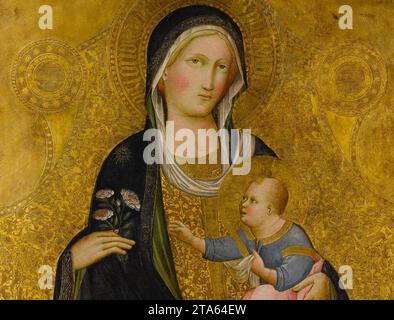 Madonna et enfant Enthroned avec des anges de la musique (détail) années 1390 par Agnolo Gaddi Banque D'Images