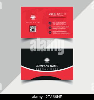 Conception professionnelle de carte de visite avec une couleur minimale. Compatible pour une utilisation professionnelle et personnelle ou commerciale. Illustration de Vecteur