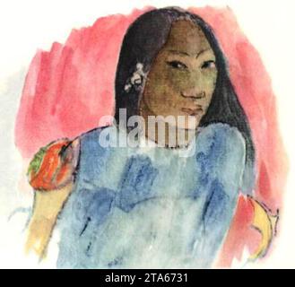 Vahiné No te VI (Femme aux mangues 1895-96 de Paul Gauguin Banque D'Images