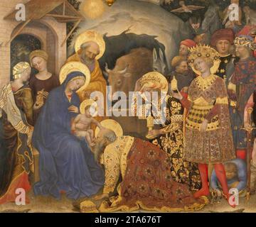 Adoration des Mages (détail) 1423 par Gentile Da Fabriano Banque D'Images