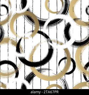 Motif géométrique abstrait sans couture. Répétition de l'arrière-plan de la ligne de géométrie pour les impressions de conception. Formes répétées de contours de forme. Texture aquarelle. Répétez l' Illustration de Vecteur
