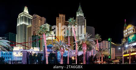 Las Vegas ; États-Unis ; 19 janvier 2023 : superbe vue panoramique sur les magnifiques gratte-ciel du merveilleux New York-New York Hotel and Casino à Las Vegas, Banque D'Images