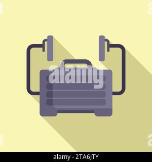 Vecteur plat d'icône de défibrillateur automatisé. Dispositif portable. Crise cardiaque Illustration de Vecteur