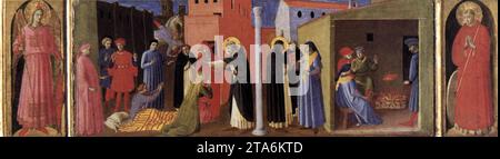 Vierge avec enfant et quatre saints (détail de la predelle) c. 1437 par FRA Angelico Banque D'Images