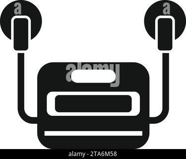 Vecteur simple d'icône de défibrillateur d'air. Cœur AED. Cardiologie Illustration de Vecteur