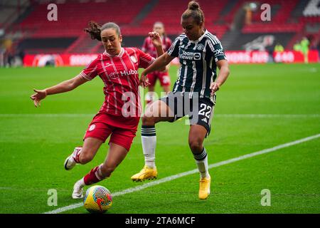 Bristol, Royaume-Uni. 26 novembre 2023. Ashton Gate Stadium Manchester United Women affronte Bristol City Women au Ashton Gate Stadium, Bristol, Royaume-Uni, ce qui donne une victoire de 2-0 à Manchester le 26/11/2023 Veronica Iweanya/SPP (Veronica Iweanya/SPP) crédit : SPP Sport Press photo. /Alamy Live News Banque D'Images