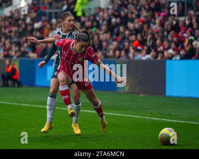 Bristol, Royaume-Uni. 26 novembre 2023. Ashton Gate Stadium Manchester United Women affronte Bristol City Women au Ashton Gate Stadium, Bristol, Royaume-Uni, ce qui donne une victoire de 2-0 à Manchester le 26/11/2023 Veronica Iweanya/SPP (Veronica Iweanya/SPP) crédit : SPP Sport Press photo. /Alamy Live News Banque D'Images