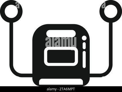 Vecteur simple d'icône de défibrillateur de sécurité. Le problème de la crise cardiaque. Cross Life Illustration de Vecteur