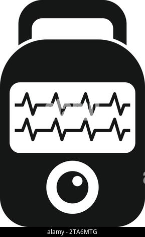 Vecteur simple d'icône de défibrillateur automatique. Problème de crise respiratoire. Soins cardiaques Illustration de Vecteur