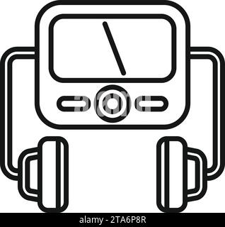 Vecteur de contour de l'icône du défibrillateur de réanimation. Premiers secours. Appareil moderne Illustration de Vecteur