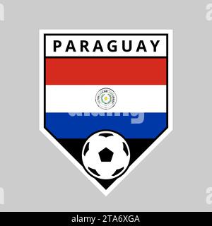 Illustration de l'écusson de l'équipe Angled Shield du Paraguay pour le tournoi de football Illustration de Vecteur