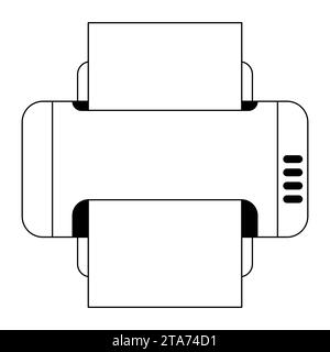 Illustration de l'imprimante. Equipement informatique et dispositif de travail. Illustration de Vecteur