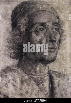 Portrait d'un homme 1470-75 par Andrea Mantegna Banque D'Images