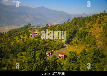 Népal, Pokhara, Sarangkot, contreforts de l'Himalaya, paysage, décors, Banque D'Images