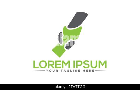 Conception de logo de main conception de logo unique Illustration de Vecteur