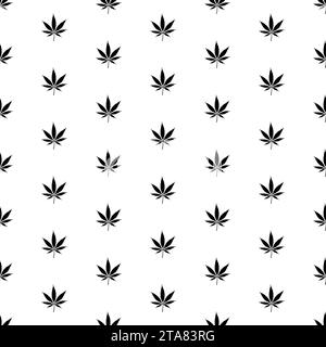 Motif sans couture d'icône de feuille de marijuana. Plante de cannabis médical, Herbal indica sativa. Fond de chanvre naturel. Addiction fumer les drogues d'herbe illégales Illustration de Vecteur