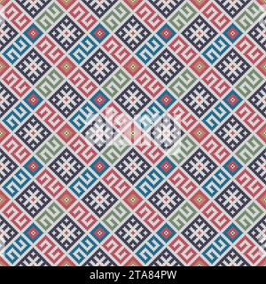 Motif vectoriel de broderie d'art populaire géorgien traditionnel Illustration de Vecteur