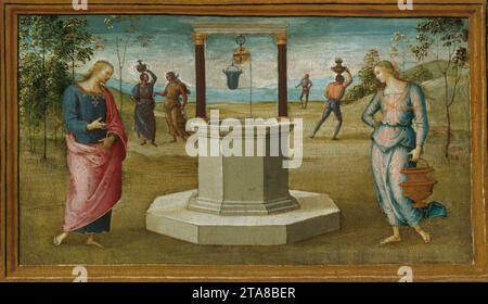 Christ et la femme de Samarie 1500-05 par Pietro Perugino Banque D'Images