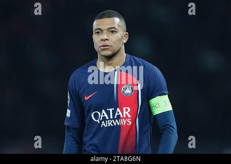 Paris, France. 28 novembre 2023. Kylian Mbappe (7), attaquant du Paris Saint-Germain FC contre Newcastle United FC UEFA Champions League Round 1 Group F au Parc de Princes, Paris, France, le 28 novembre 2023 crédit : chaque seconde Media/Alamy Live News Banque D'Images