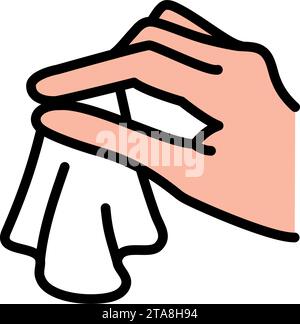 Icône de couleur de lingette antibactérienne pour les mains. Signe de style simple pour le concept mobile et la conception Web. Désinfection de la peau. Essuyez les mains avec des lingettes antiseptiques. Personnel Illustration de Vecteur