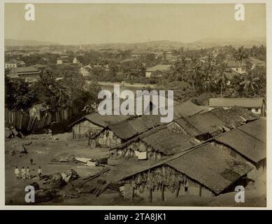 Vue depuis Malabar Hill, Bombay dans les années 1880 Banque D'Images