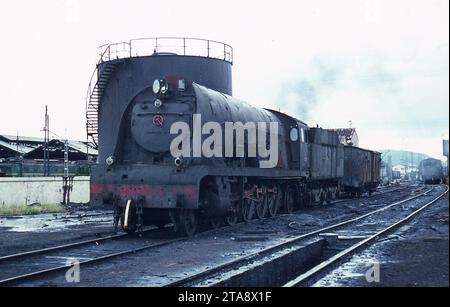 Deux semaines passées à parcourir l'Allemagne de l'Ouest en train à photographier des locomotives à vapeur Banque D'Images