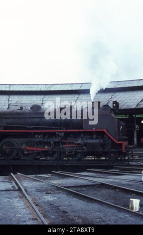 Deux semaines passées à parcourir l'Allemagne de l'Ouest en train à photographier des locomotives à vapeur Banque D'Images