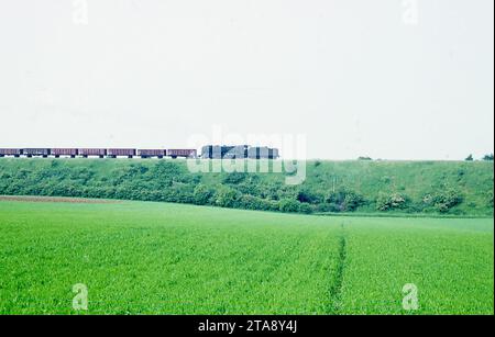 Deux semaines passées à parcourir l'Allemagne de l'Ouest en train à photographier des locomotives à vapeur Banque D'Images