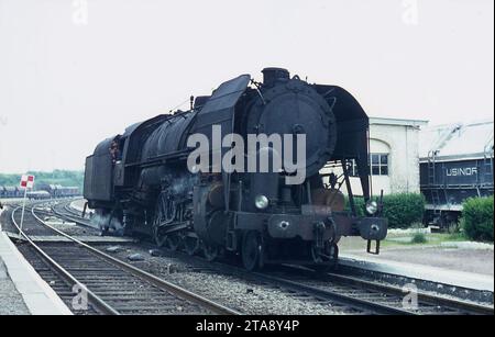 Deux semaines passées à parcourir l'Allemagne de l'Ouest en train à photographier des locomotives à vapeur Banque D'Images