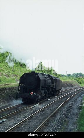 Deux semaines passées à parcourir l'Allemagne de l'Ouest en train à photographier des locomotives à vapeur Banque D'Images