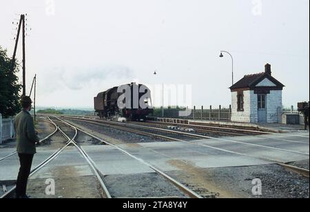 Deux semaines passées à parcourir l'Allemagne de l'Ouest en train à photographier des locomotives à vapeur Banque D'Images