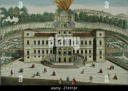 Vue de la Villa della Regina vers 1770 (Maria Antonia d'Espagne) par un artiste inconnu. Banque D'Images