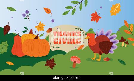 aquarelle chaîne youtube art thanksgiving day célébration illustration vectorielle de conception Illustration de Vecteur
