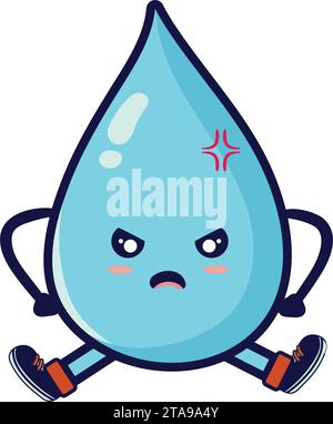 personnage du jour de l'eau en colère Illustration de Vecteur