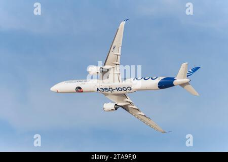 Airbus A350-1000 au Dubai Air Show 2023 à Dubaï, Émirats arabes Unis Banque D'Images