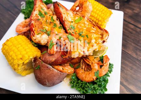 Bouillie de crevettes de homard frais Banque D'Images